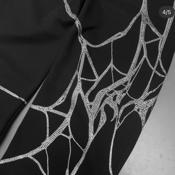 RARE Named Collective Poison Spider Web Rhinestone Track Suit Hoodie Pants - Picture 7 of 8